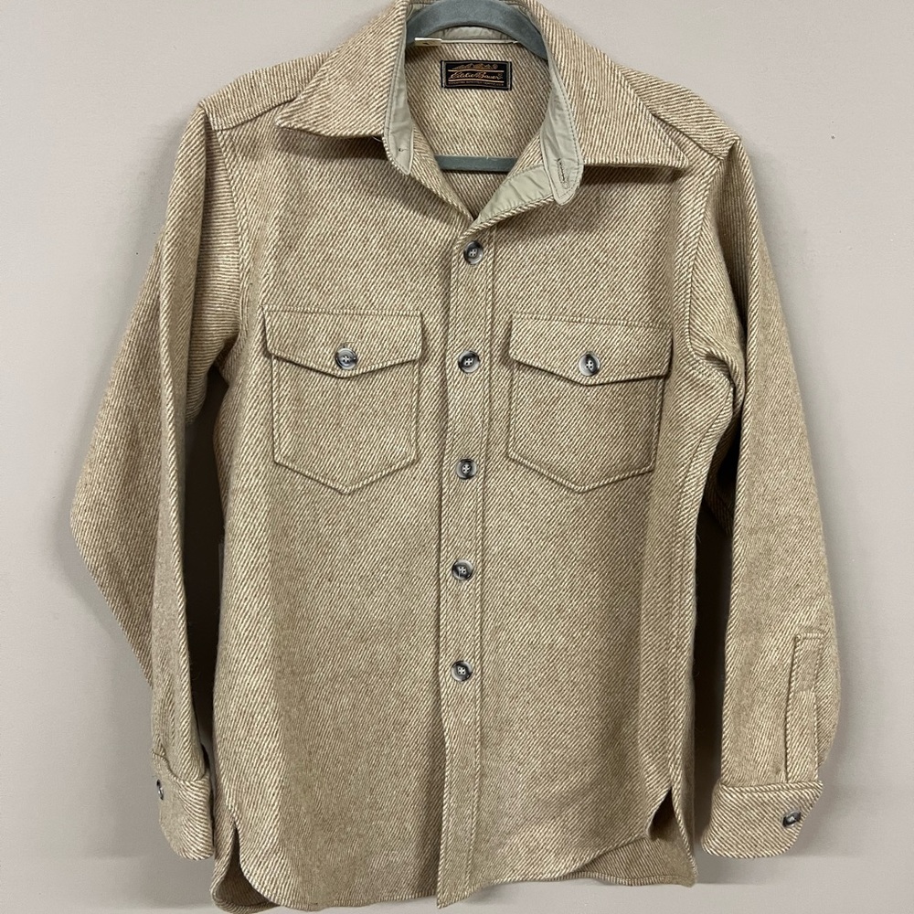 Eddie Bauer Wool Shacket Shirt Jacket Tan